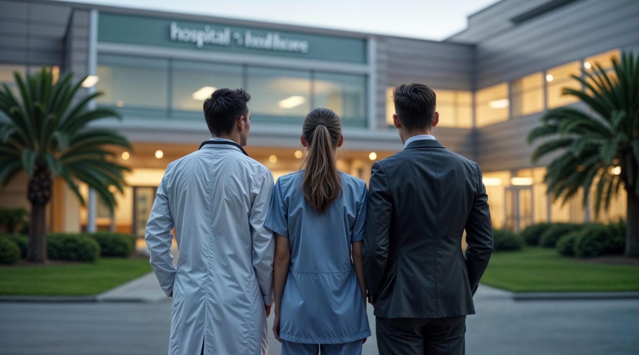 Führungsteam im Krankenhaus im Gespräch